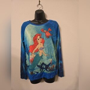 Disney Blue Little Mermaid Top Juniors Size M